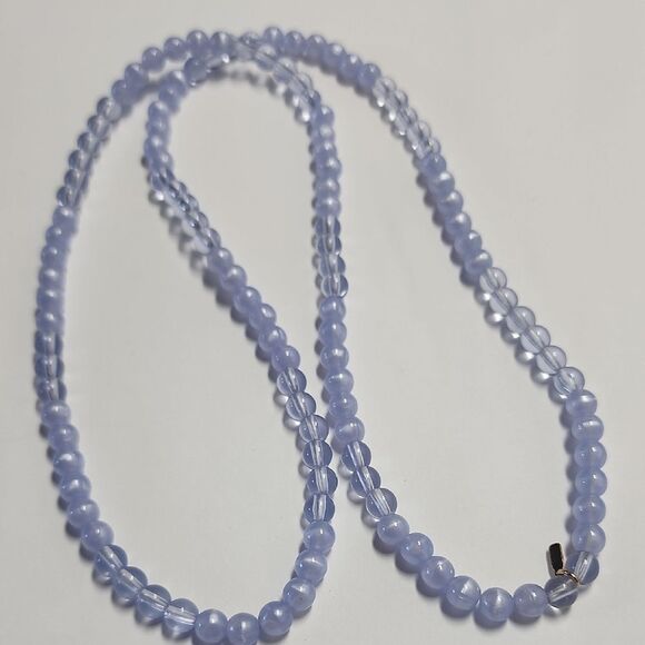 Acrylic Monet Periwinkle Blue Beaded Necklace - Picture 1 of 3
